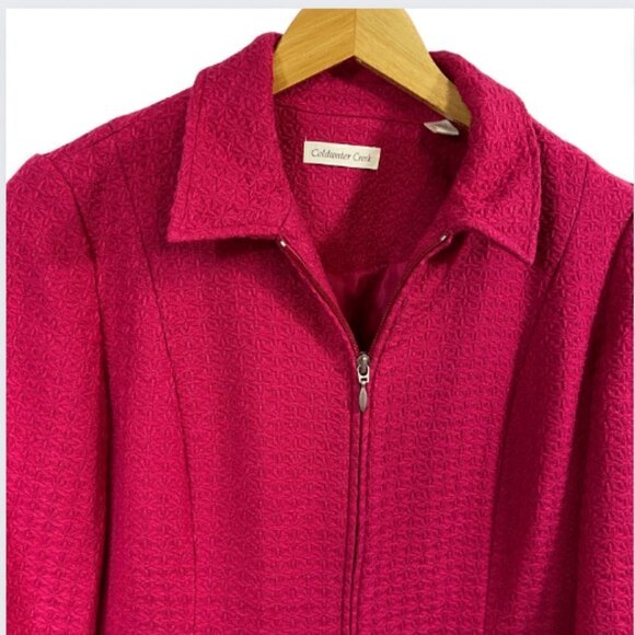 Coldwater Creek Fuchsia Pink Textured Boucle Jacket, 10 - Picture 2 of 9
